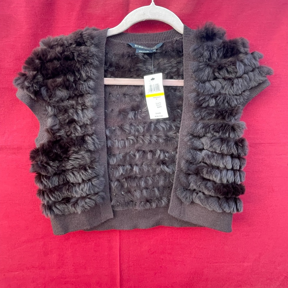 BCBG Rabbit Fur Bolero